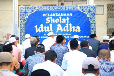 Salat Iduladha di Lapas Banyuwangi, Warga Binaan Diajak Petik Hikmah Keikhlasan